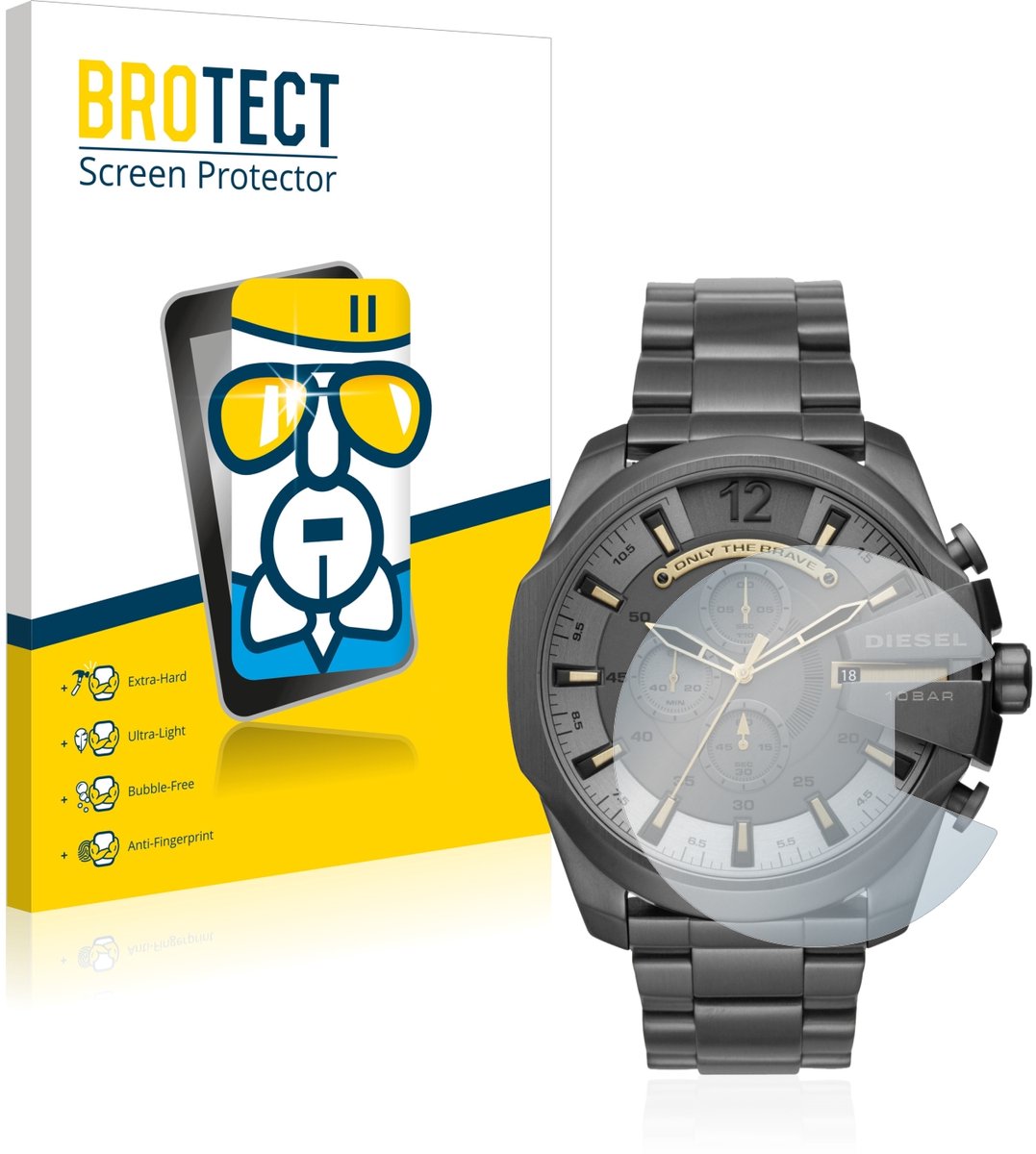 Screenprotector voor Diesel Chronograph DZ4466 Beschermglas transparant