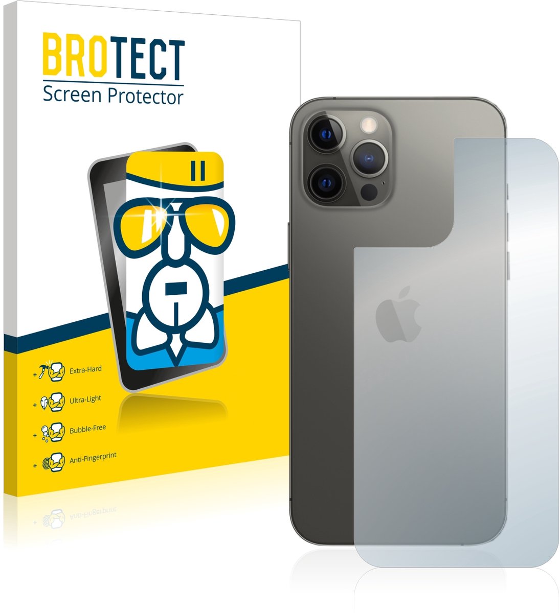 Screenprotector voor Apple iPhone 12 Pro Max (Achterkant) Beschermglas transparant