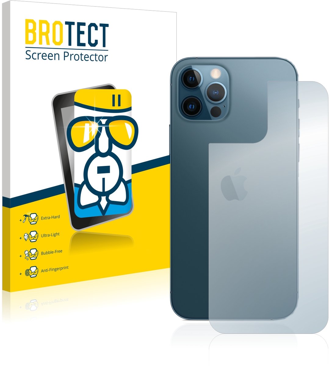 Screenprotector voor Apple iPhone 12 Pro (Achterkant) Beschermglas transparant