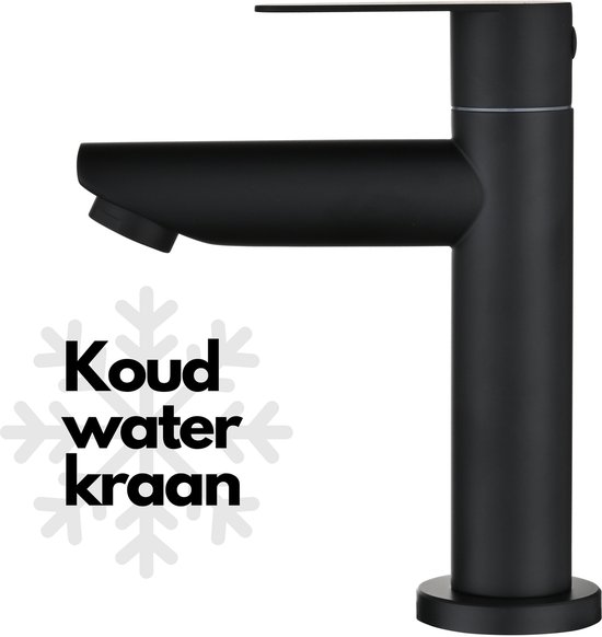 BaderiQ® - Robinet de fontaine - Robinet de WC - Robinet de WC - BaderiQ Toulon - Noir mat - 18 cm - Robinet monocommande - Eau froide