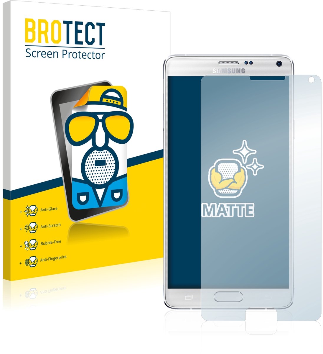 BROTECT - Screenprotector voor Samsung Galaxy Note 4 - Folie Beschermfolie matte 2 Stuks