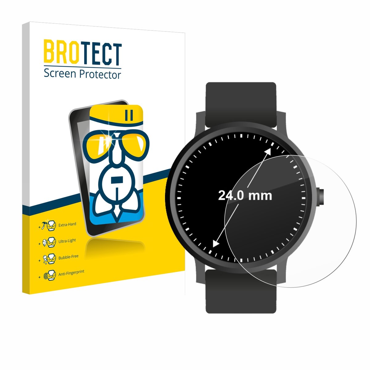Screenprotector voor Horloges (Rond, ø: 24 mm) Beschermglas transparant