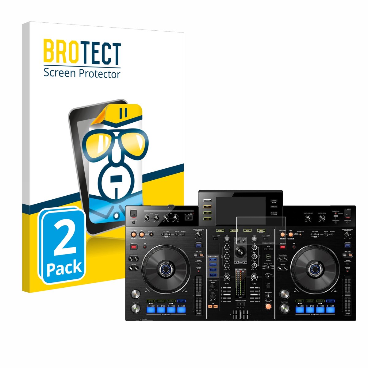 BROTECT - Screenprotector voor Pioneer XDJ-RX - Folie Beschermfolie transparant 2 Stuks