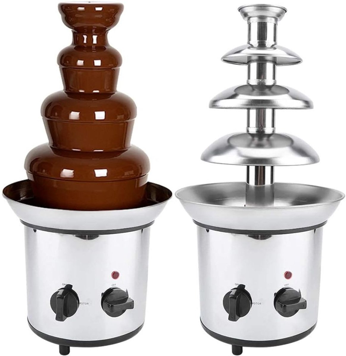 Zyrex® Chocoladefontein - Fonteinset - Chocofontein- Inclusief Smeltpot - Zilver - 46cm x 24cm x 23cm