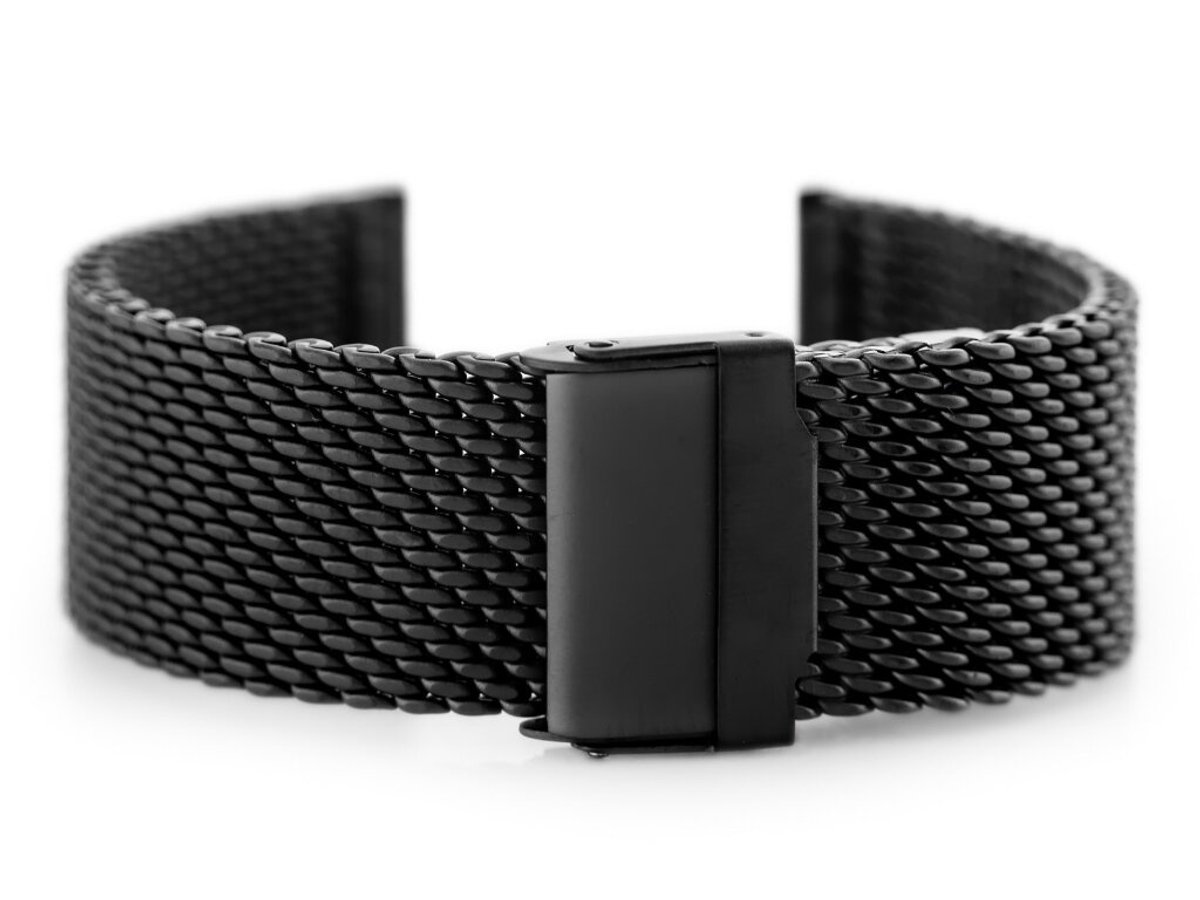 Pacific 10 Serie - Horlogeband - Zwart - 20mm - Roestvrij staal