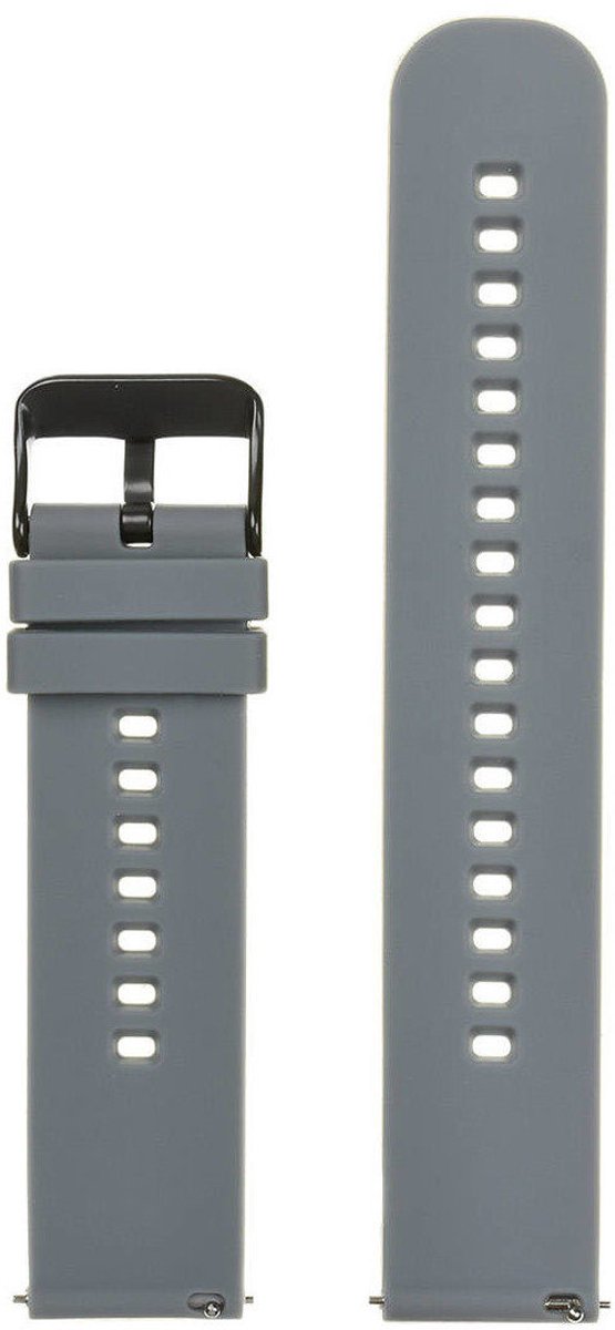 U27 Rubber Horlogeband Donkergrijs-Zwart 18mm