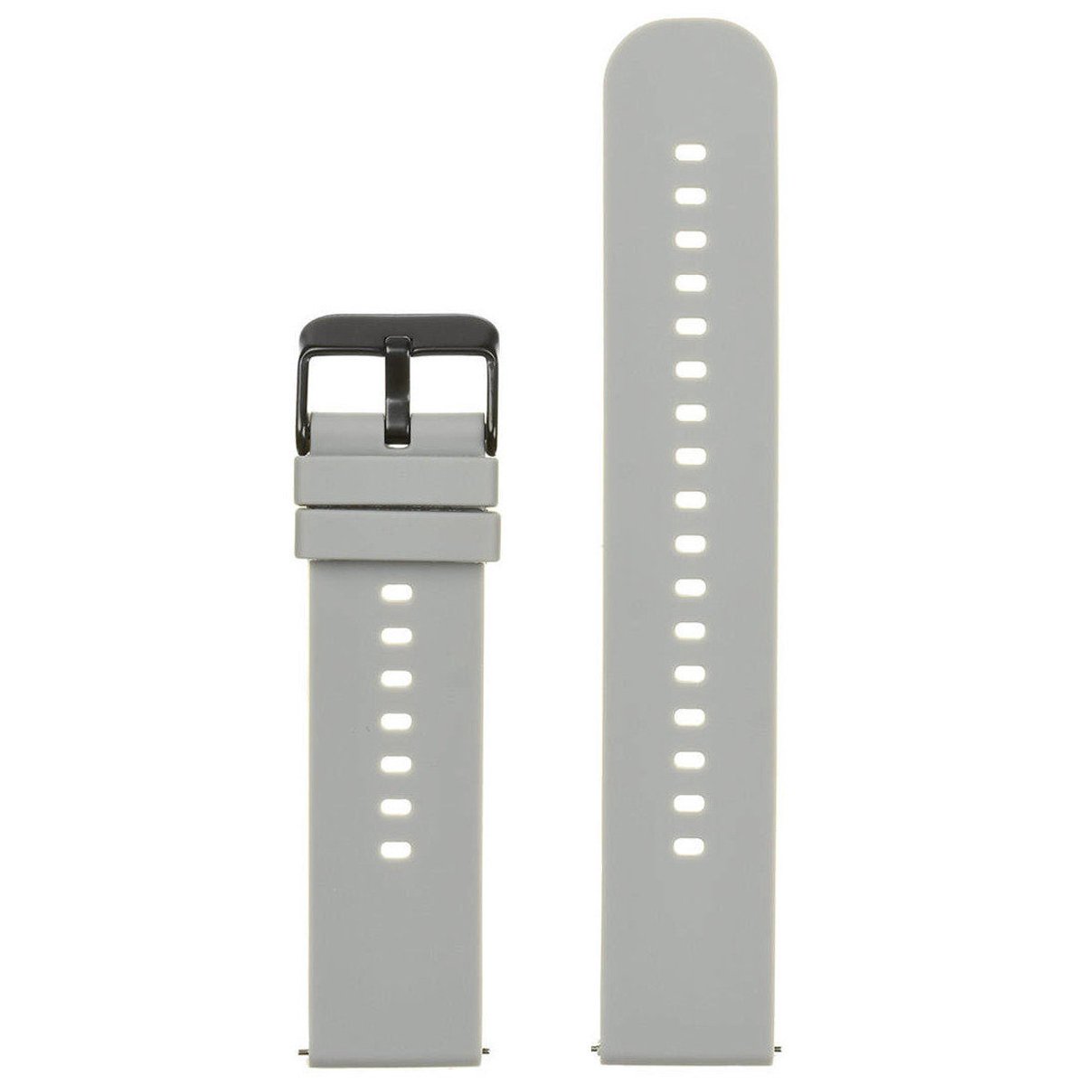 Pacific U27 Horlogeband Rubber Lichtgrijs-Zwart 22mm