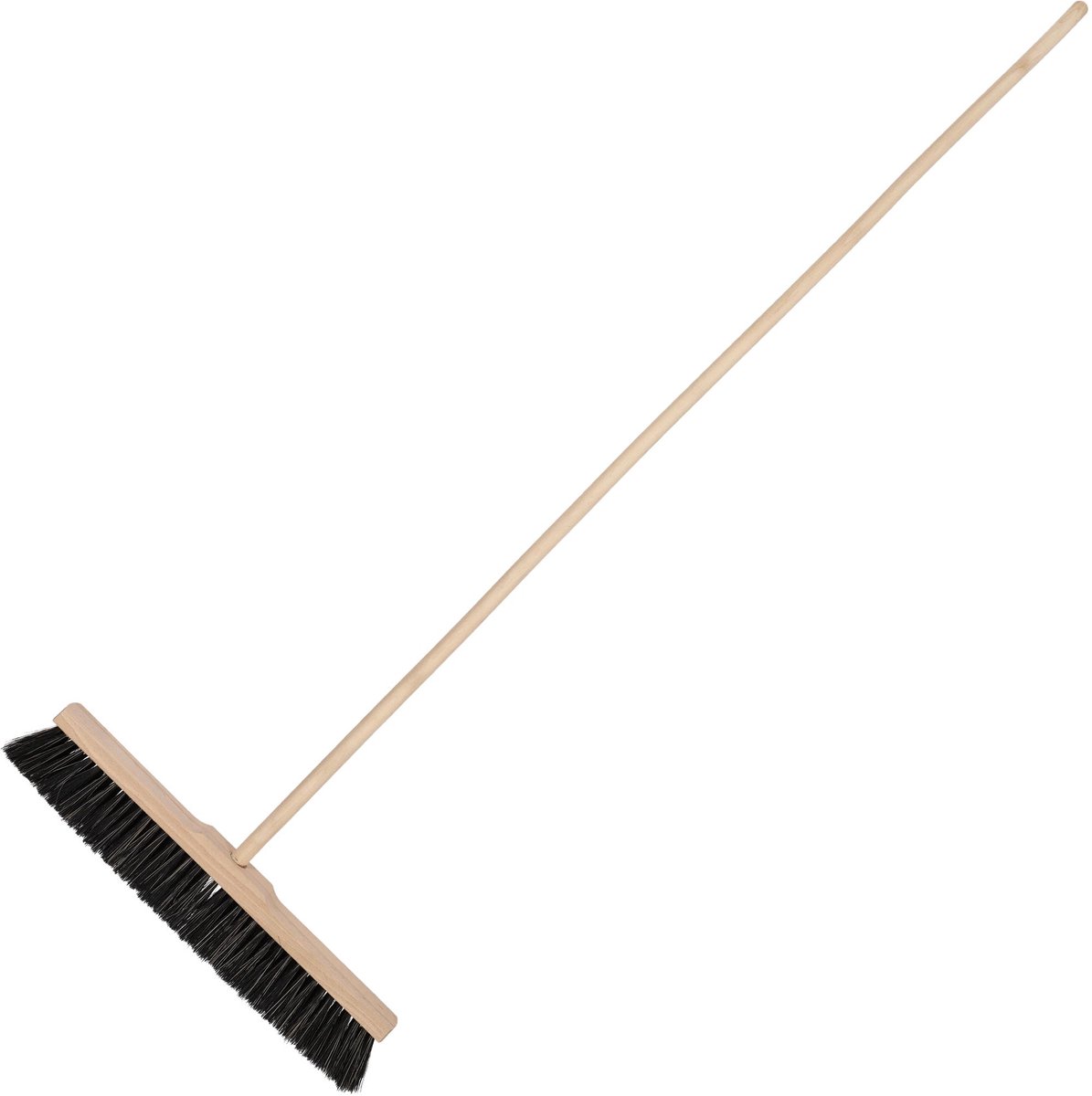 KOTARBAU® Straatbezem met Steel, van Hout, 50 cm, Buitenbezem, Tuinbezem, Bruin, Stevige Straatbezem, Harde bezem, Ergonomisch Ontwerp, voor Binnen en Buiten
