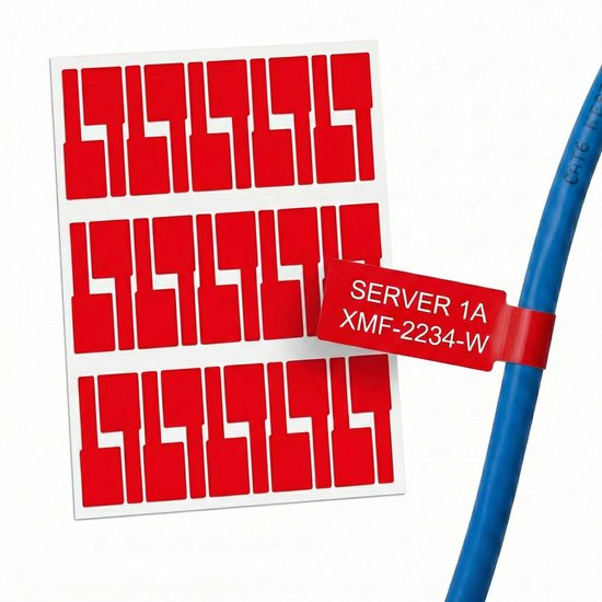 Consumerce® Kabel Management Labels - Rood - 150 Stuks - Kabellabels Beschrijfbaar - Zelfklevend Kabelbeheer - Markering Organiser