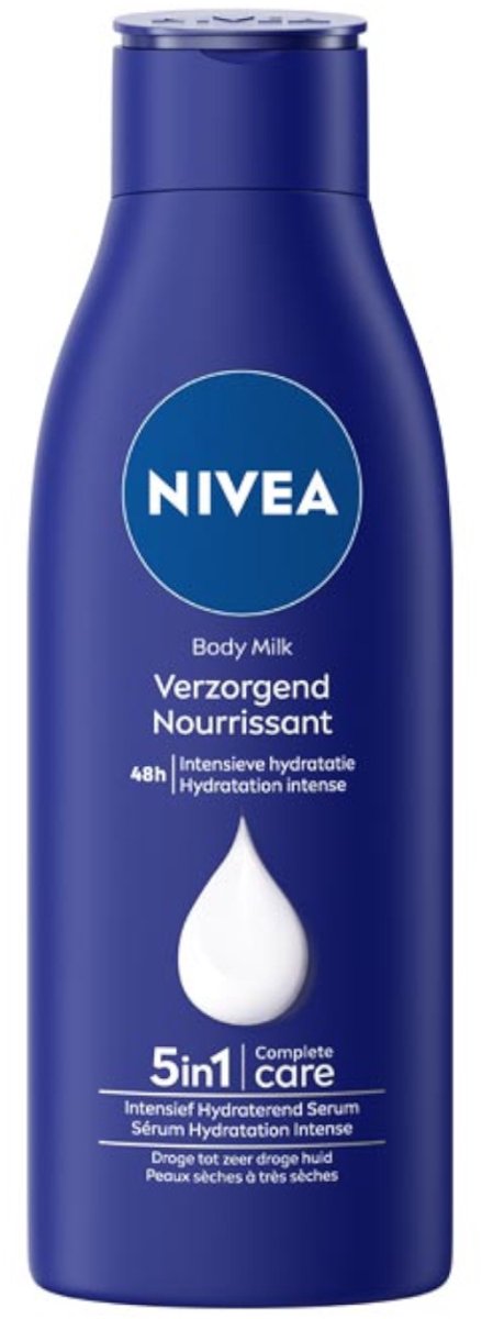Bol.com NIVEA 5-in-1 Verzorgende Body Milk - Amandel Olie en Vitamine E - Body Melk met 48 Uur Hydratatie - Voor Droge tot Zeer ... aanbieding