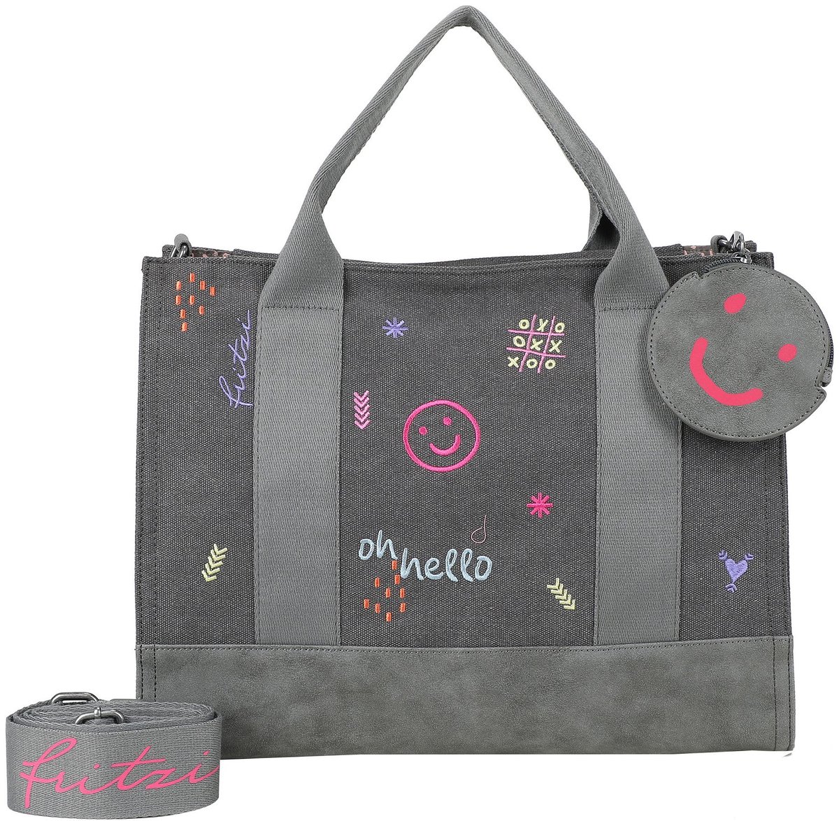 Fritzi aus Preußen handtas schoudertas Limited Tote Bag Embro Fun Anthra antraciet