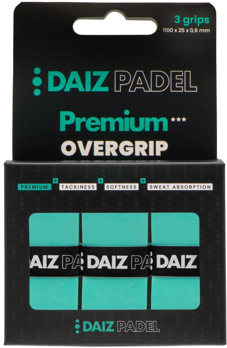 DAIZ PADEL Racket Overgrip - Premium Padel Grip tape - Zacht & Comfort - Antislip - Overgrip Tennis & Padel - Grip Padelracket - Groen - 3 stuks