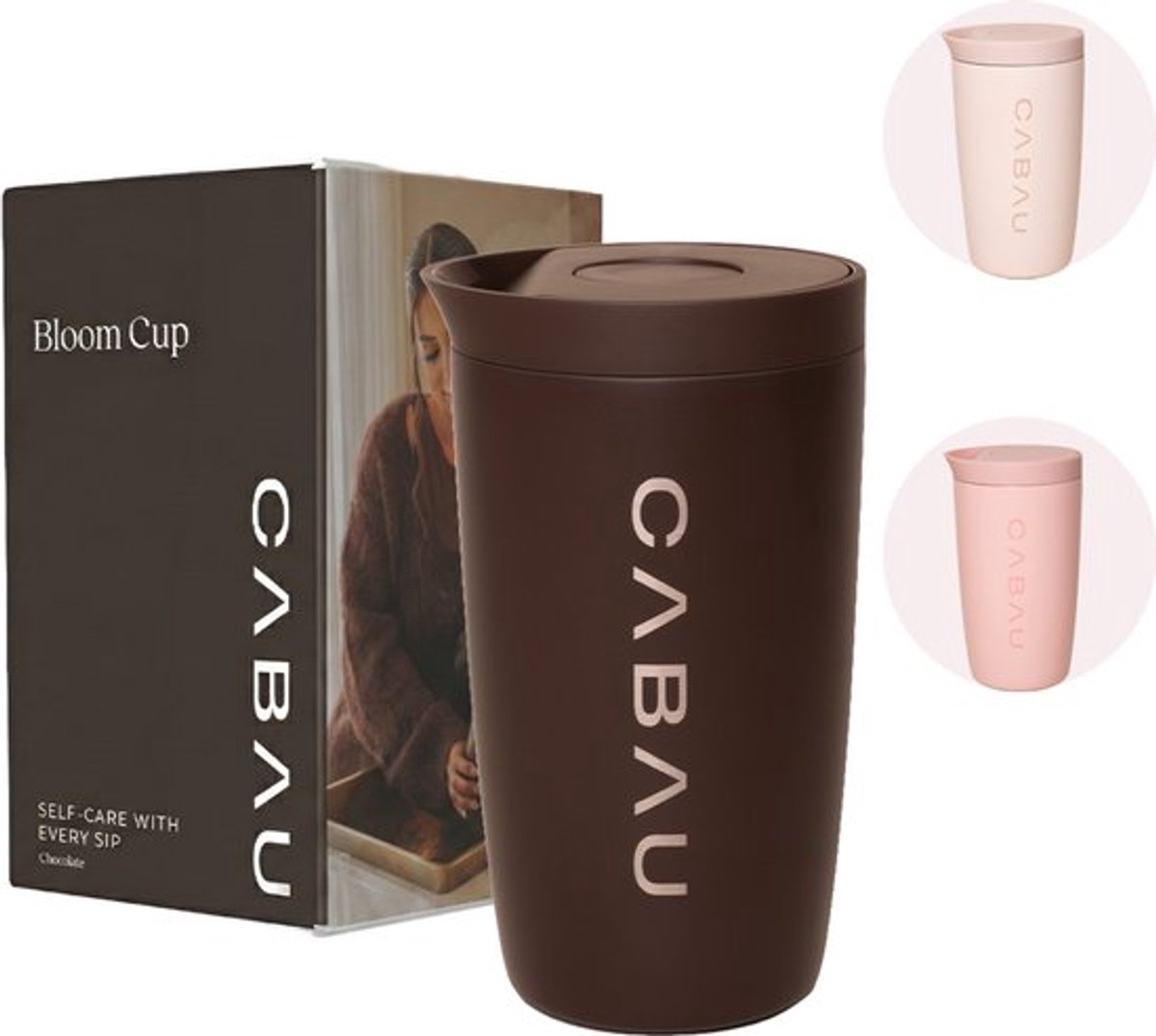 Cabau - Bloom Cup – RVS Thermosbeker met Tuit – 360 ml – Chocolate Brown – Houdt Drank 8 Uur Warm & 12 Uur Koud – Lekvrij & Dubbelwandig – Travel Mug – Koffie to Go Thermosbeker — cadeau in Koken & Dineren - foto 5