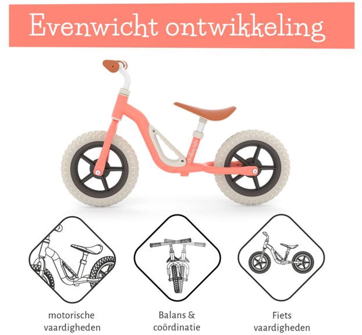 Chillafish Loopfiets 2 jaar - Lichtgewicht met verstelbaar zadel en stuur - Roze - Loopfiets voor jongens en meisjes tot 4 jaar met handvat om te dragen en anti lek banden - Model Charlie — afbeelding 2