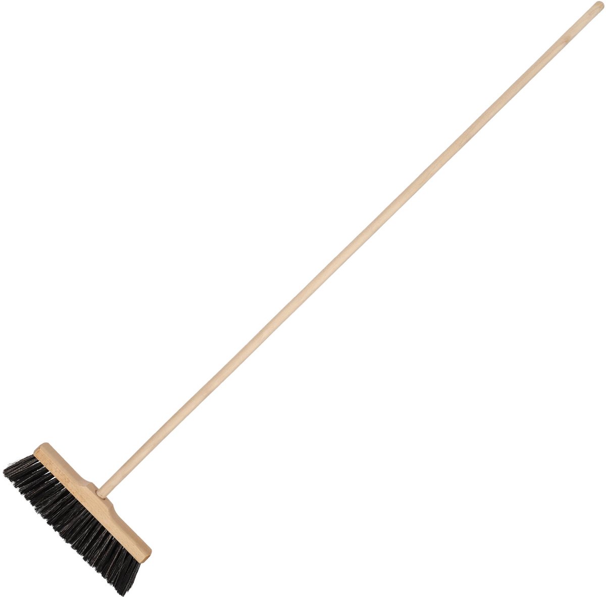 KOTARBAU® Straatbezem met Steel, van Hout, 30 cm, Buitenbezem, Tuinbezem, Bruin, Stevige Straatbezem, Harde bezem, Ergonomisch Ontwerp, voor Binnen en Buiten