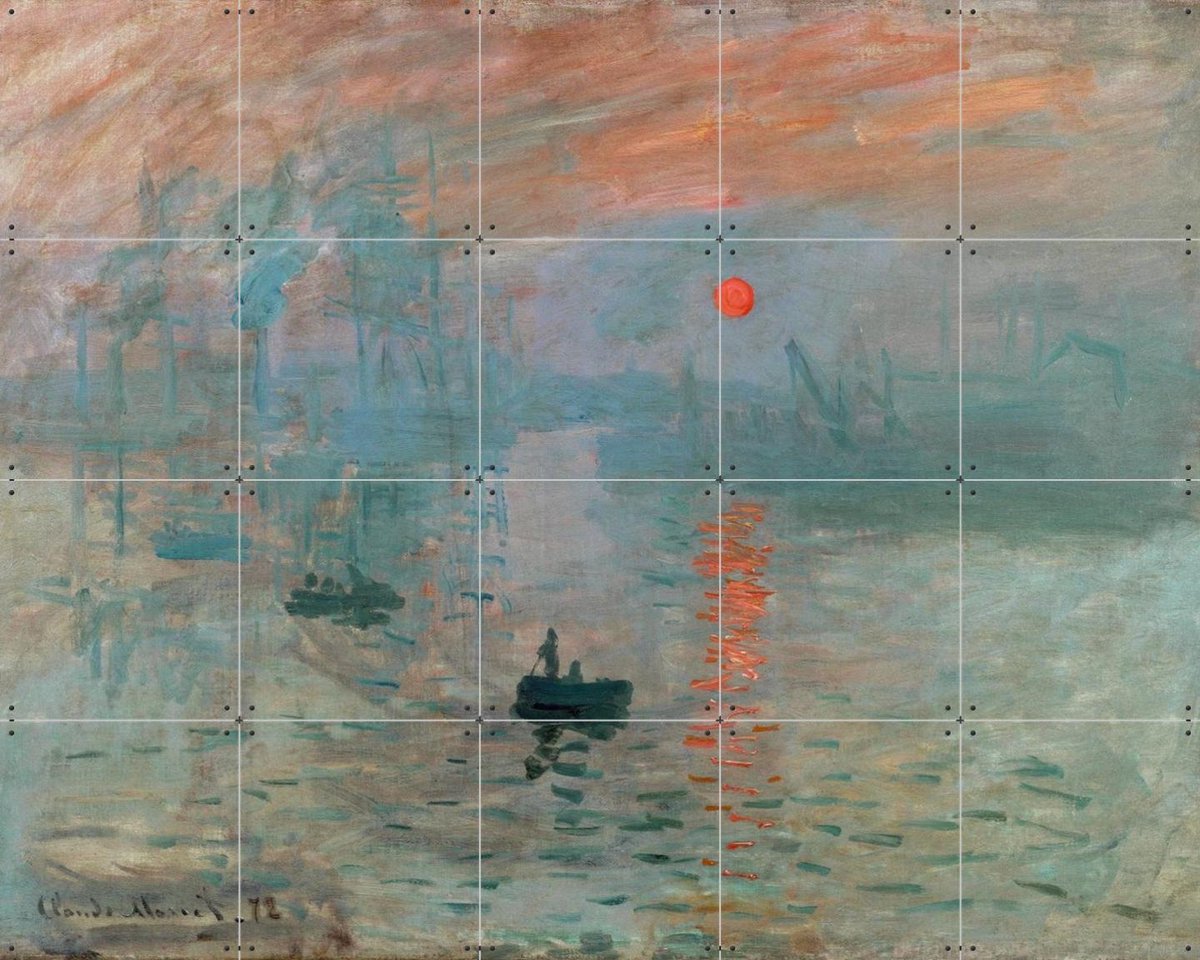 IXXI Sunrise, Claude Monet & Bridgeman Images - 100 x 80 cm - Gratis ophangtool - Grote wanddecoratie en posters - Klassiek, Natuur