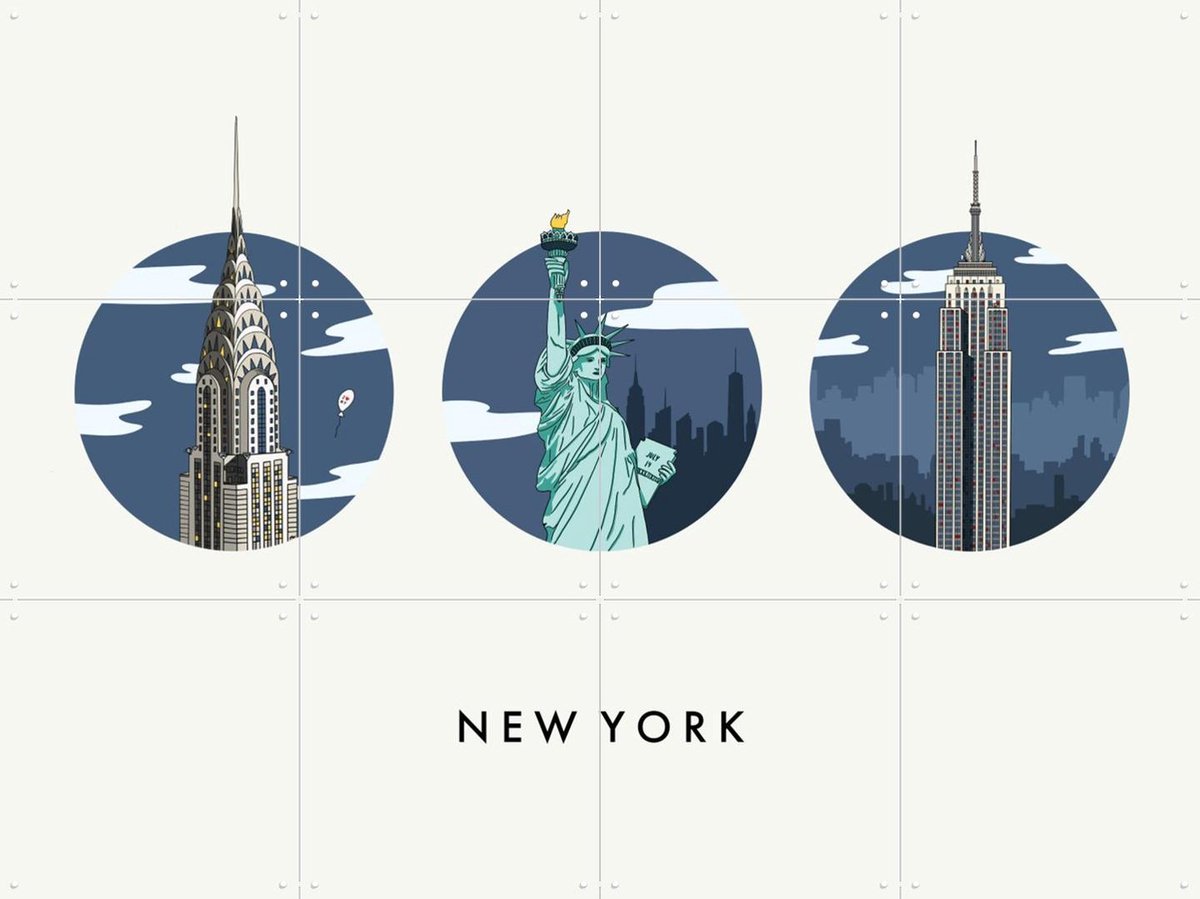 IXXI New York Icons, Art Studio Jet & Kunst in Kaart - 80 x 60 cm - Gratis ophangtool - Grote wanddecoratie en posters - Grafisch Ontwerp