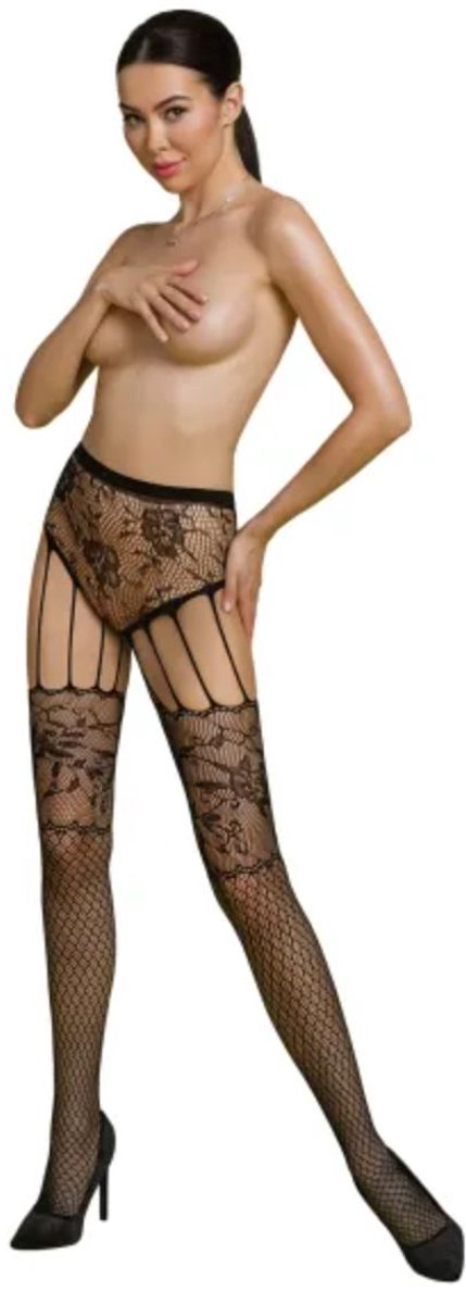 Passion ECO - S004 Bodystocking - Zwart