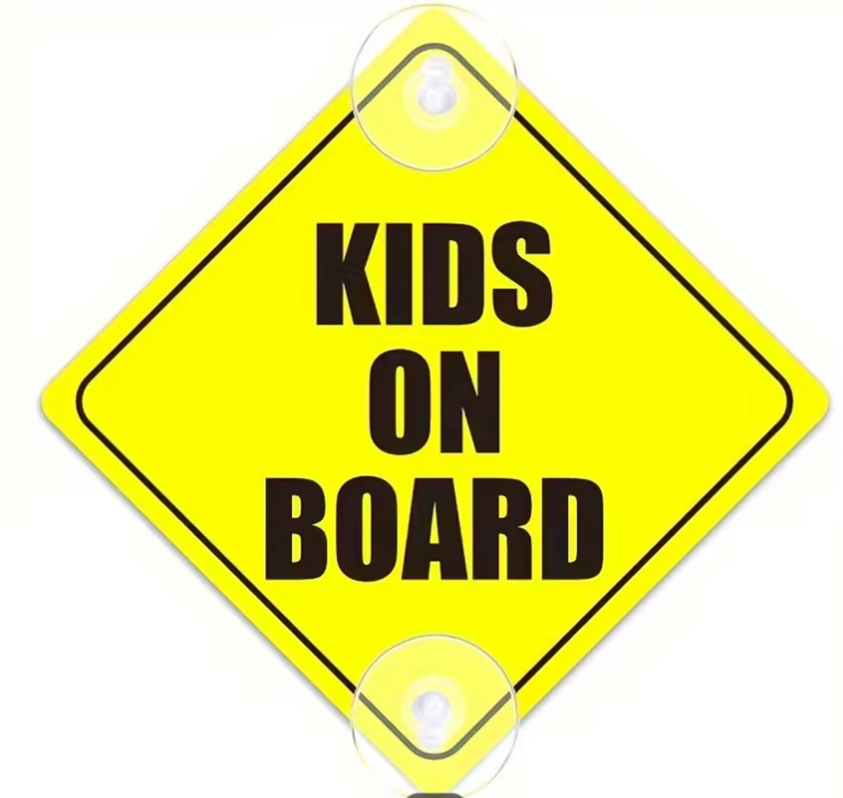 Waarschuwingssticker met Zuignap “Kids On Board” – Auto Accessoire 12,5×12,5 cm