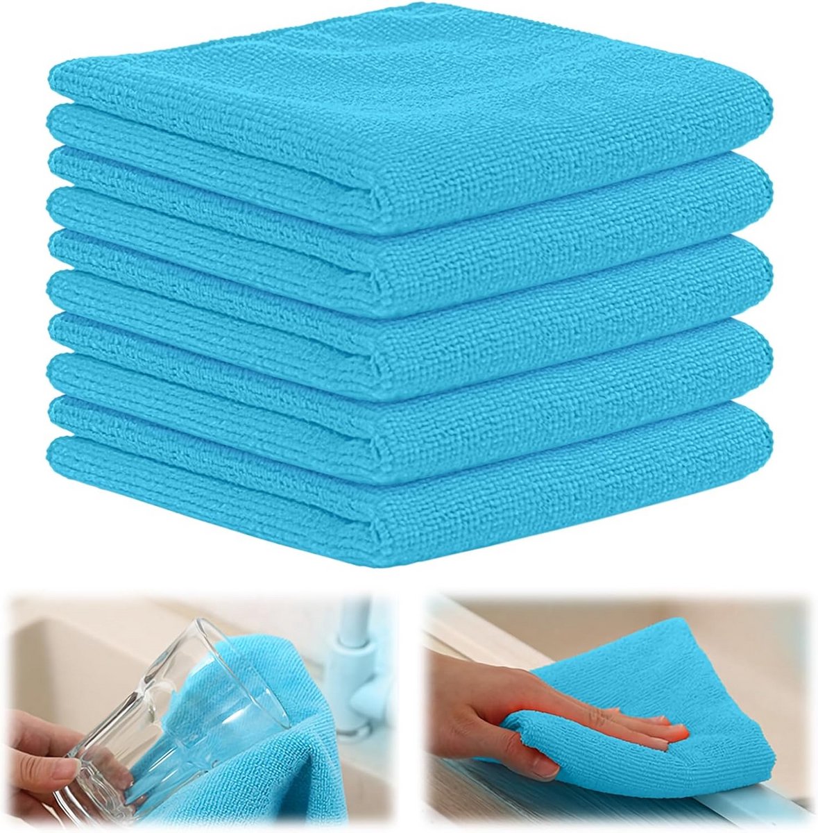 Set van 5 Microvezeldoeken 30x30 cm Keuken en Auto - Zeer Absorberend en Pluisvrij