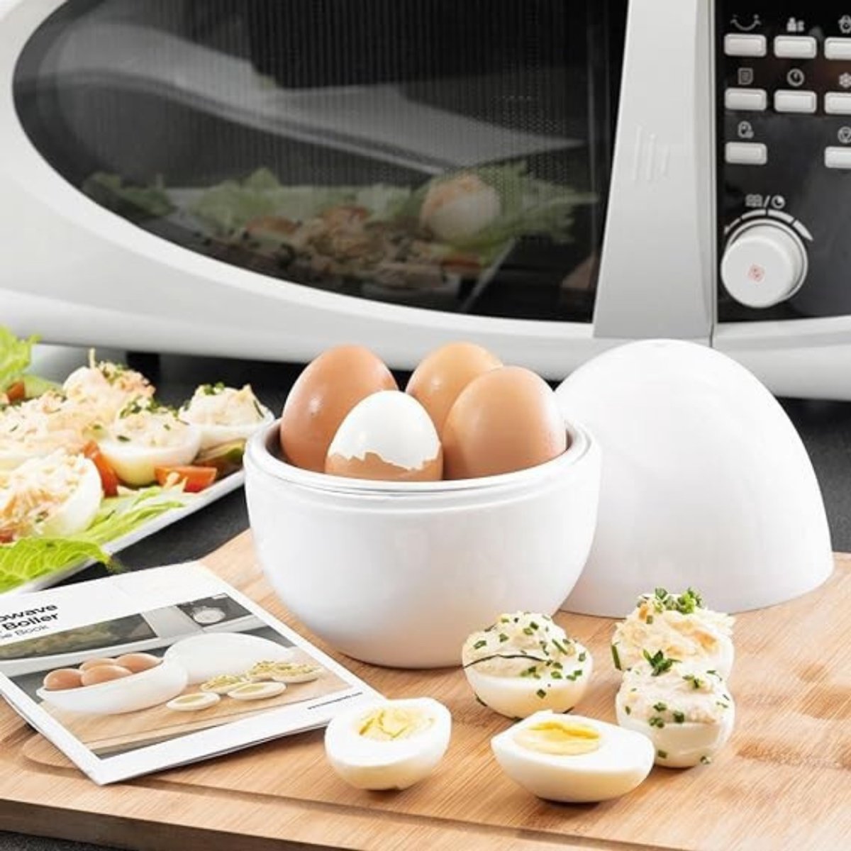 Core® Eierkoker electrisch - Eierkoker - Eierkoker met timer - Wit - ‎‎14cm x 14cm x 16cm