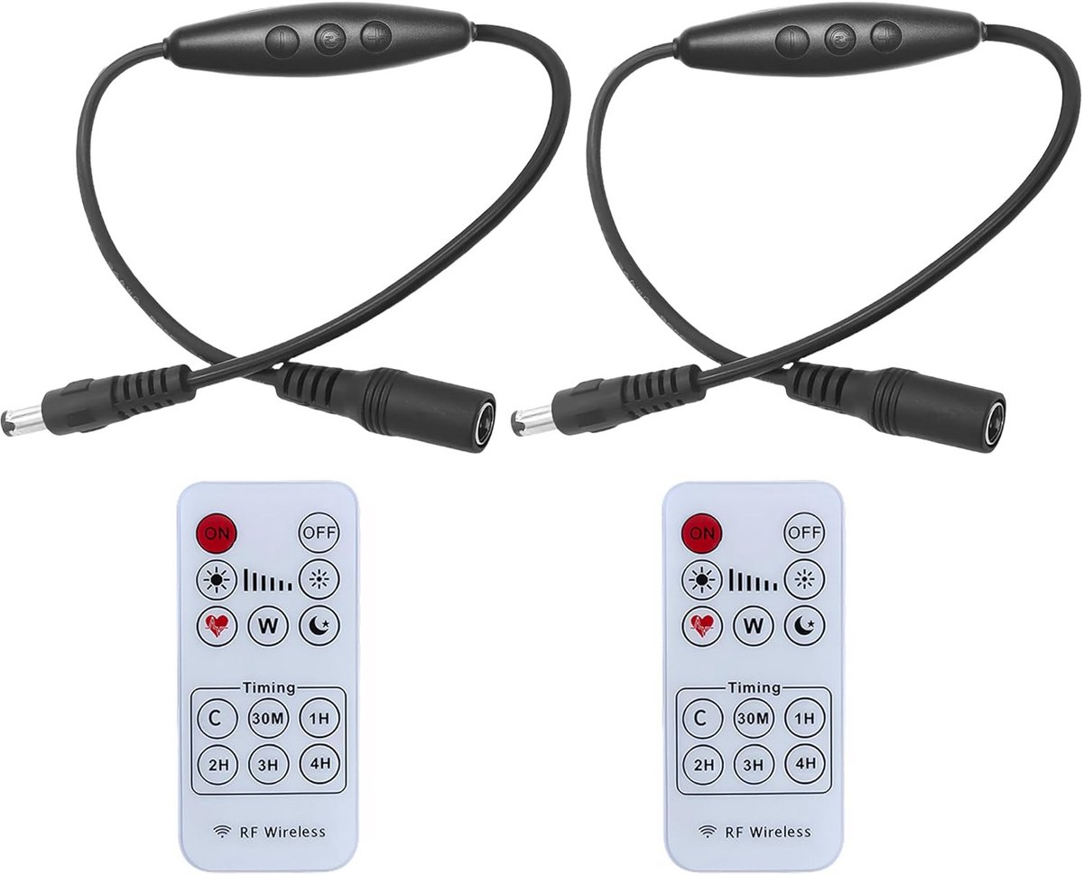 Set van 2 DC Dimmer Schakelaars met Afstandsbediening en 5521 Connectoren