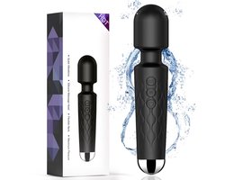 Professionele Wand Massager - 20cm - Krachtige Vibrator voor Lichaam & Ontspanning - 20 Patronen & 8 Snelheden - Medische Siliconen - Waterproof - USB Oplaadbaar - Zwart