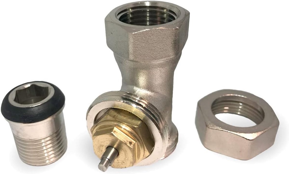 Thermostaatventiel 1/2 inch voor Radiatoren - Rechte Doorlopende Aansluiting