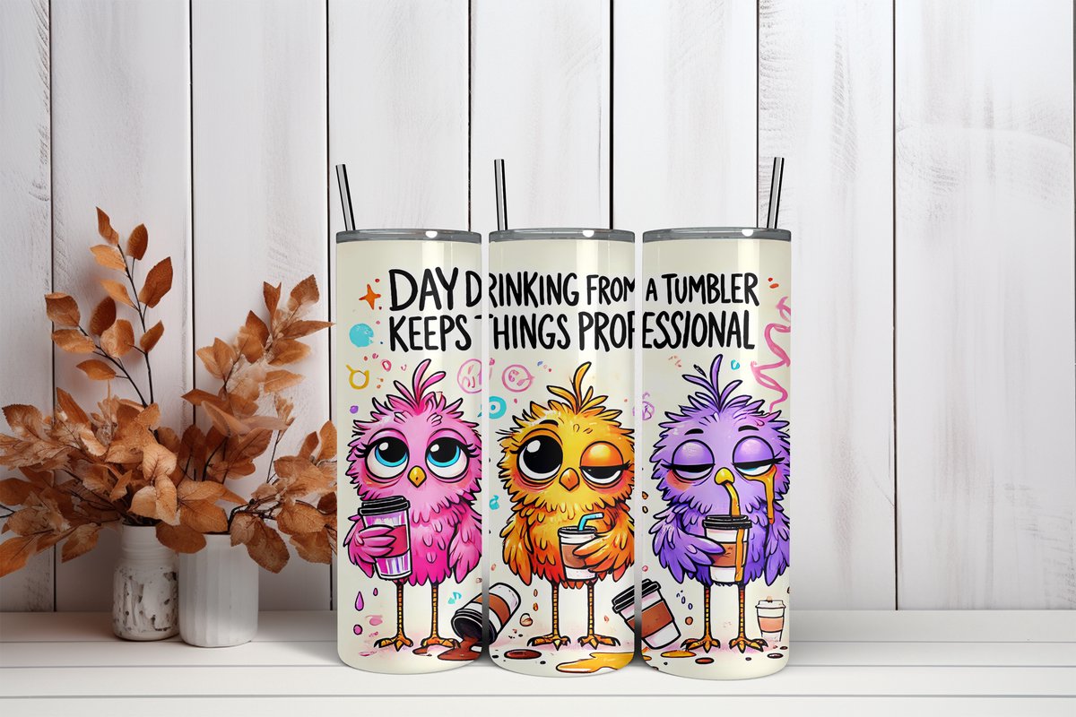 Thermosbeker Day drinking from a tumbler - 600 ml RVS Tumbler met Rietje - Cadeau - Schoolbeker - Antilek dop - Vaatwasserbestendig - Werkbeker - To go beker - Zomaar
