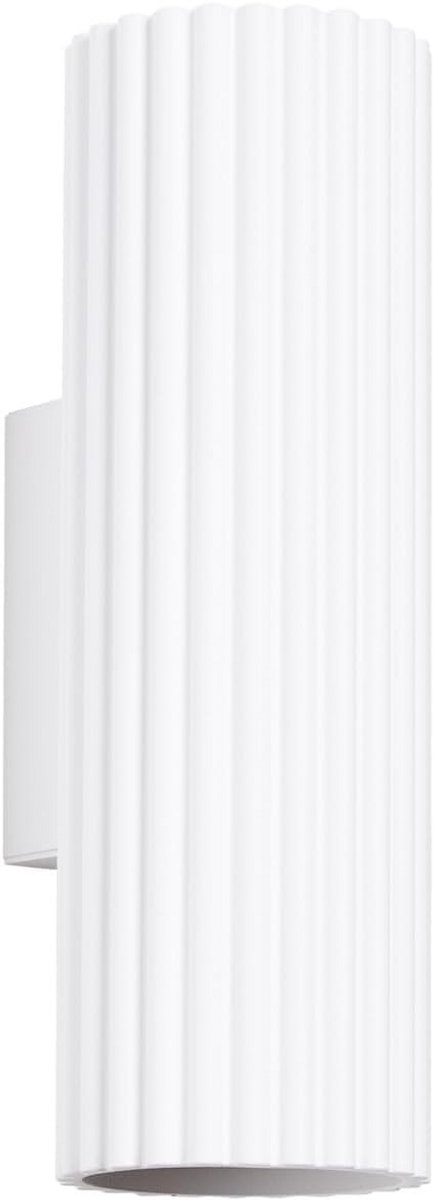 Moderne Plafondlamp of Wandlamp met Één Kap in Karbon Wit Aluminium