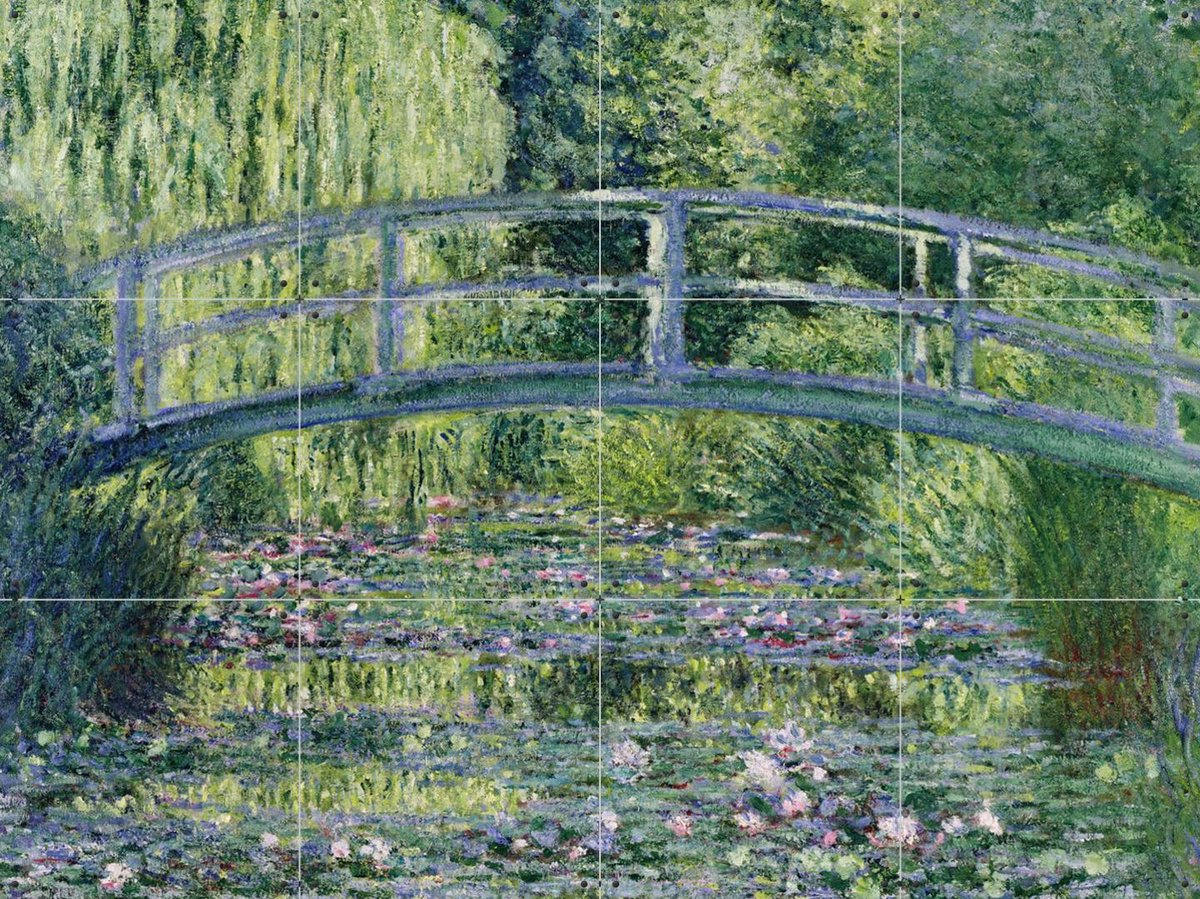 IXXI The Waterlily Pond - Green Harmony, Claude Monet & Bridgeman Images - 80 x 60 cm - Gratis ophangtool - Grote wanddecoratie en posters - Olieverf
