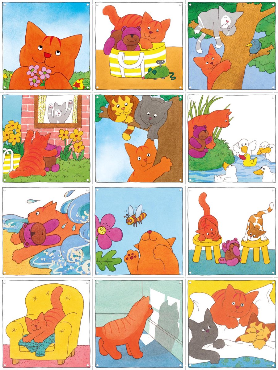 IXXI Dikkie Dik Collage Box, Dikkie Dik - 60 x 80 cm - Gratis ophangtool - Grote wanddecoratie en posters - Cartoonesk, Illustraties, Speels