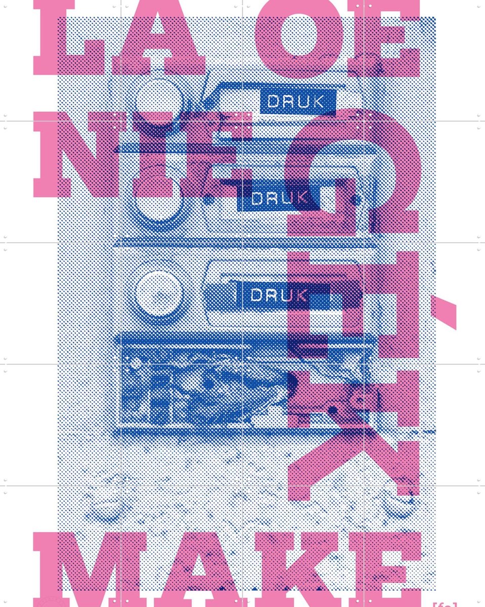 IXXI Druk Druk Druk, Fototypo - 80 x 100 cm - Gratis ophangtool - Grote wanddecoratie en posters - Grafisch Ontwerp, Typografie en quotes