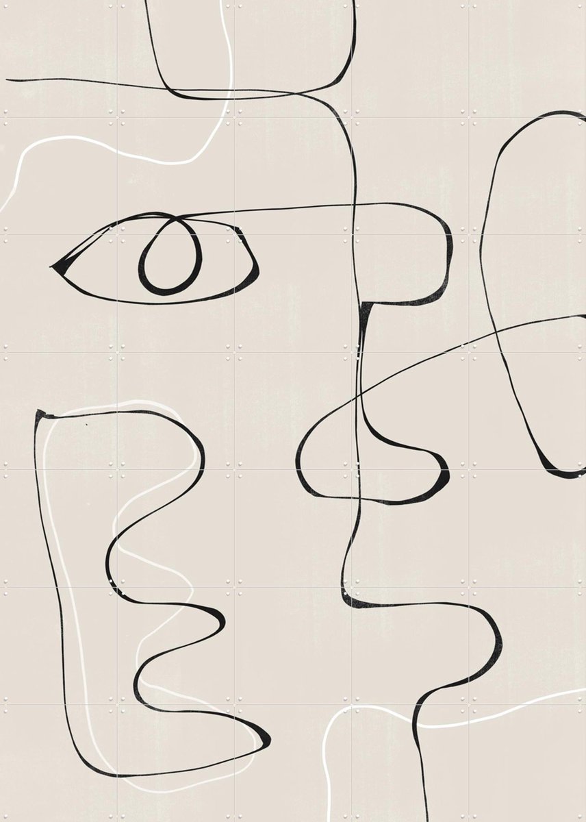 IXXI Abstract Face No.2, The Miuus Studio & Various - 100 x 140 cm - Gratis ophangtool - Grote wanddecoratie en posters - Grafisch Ontwerp, Abstract