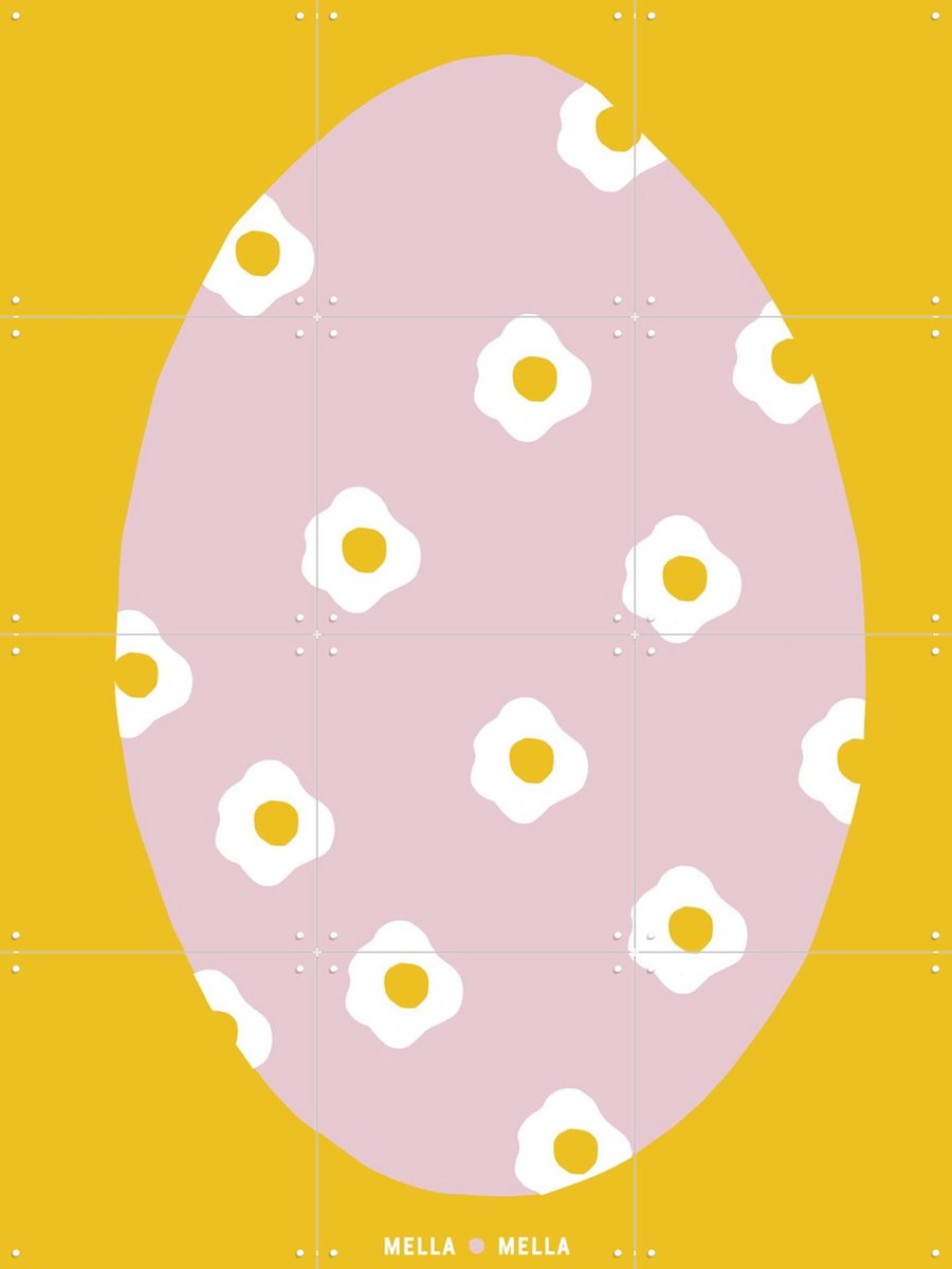 IXXI Paasei, Mella Mella - 60 x 80 cm - Gratis ophangtool - Grote wanddecoratie en posters - Speels, Illustraties, Grafisch Ontwerp, Eten & Drinken