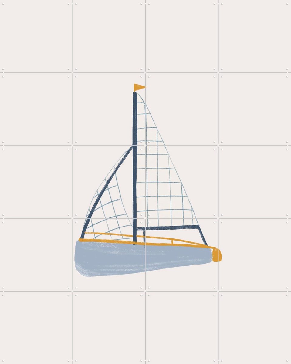IXXI Sailing Boat, Menina Lisboa & Various - 80 x 100 cm - Gratis ophangtool - Grote wanddecoratie en posters Kinderkamer, Babykamer, Kinderen, Baby