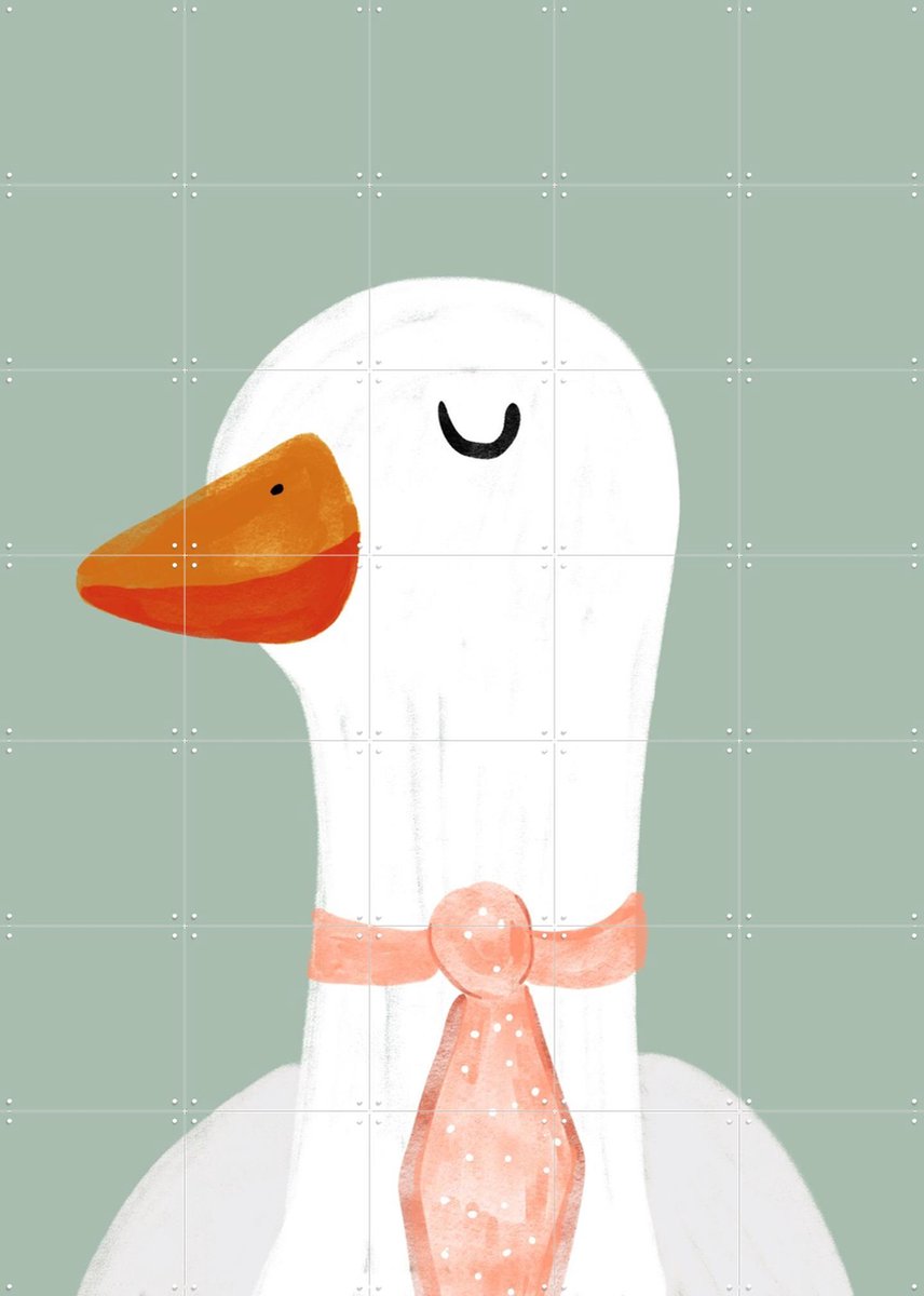 IXXI Fancy Goose, BAINAI - 100 x 140 cm - Gratis ophangtool - Grote wanddecoratie en posters - Speels, Fantasierijk, Illustraties, Cartoonesk
