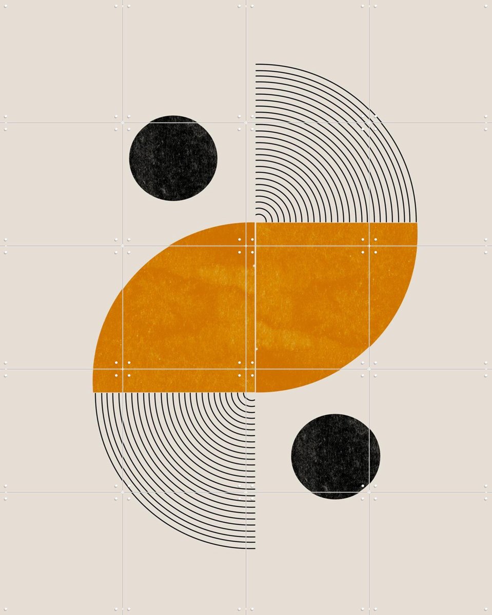 IXXI Retro Shape I, The Miuus Studio & Various - 80 x 100 cm - Gratis ophangtool - Grote wanddecoratie en posters - Geometrische Kunst, Vintage