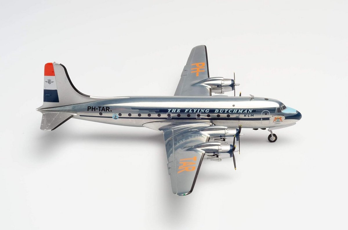 Vliegtuigmodel Douglas DC-4 Skymaster Rotterdam voor verzamelaars en hobby