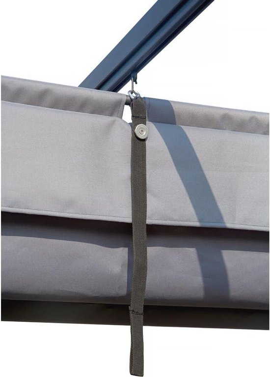 Outsunny Vervangend Dak Voor Pergola – 3x2,5 M Schaduwdoek, UV30+, Donkergrijs – Past Op 3x2,15 M Frame – Met 8 Afvoergaten