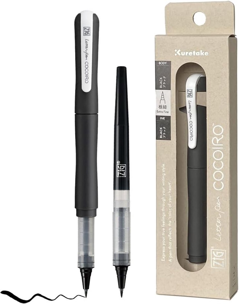 Hervulbare Brush Pen met Flexibele Tip voor Lettering en Kalligrafie - Zwarte Stift