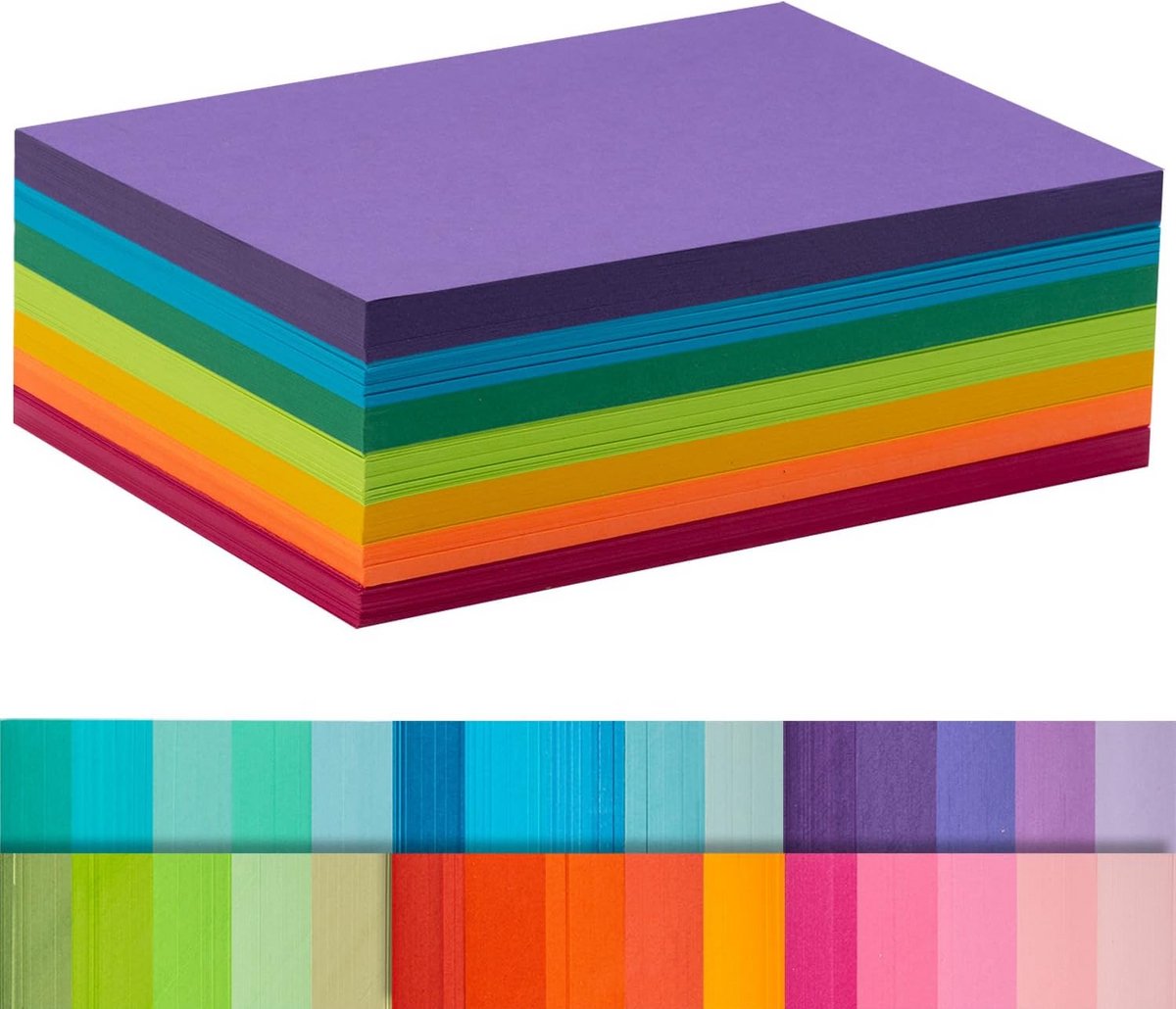 Set van 210 Gekleurde Indexkaarten 10,2 x 15,2 cm - 178 g/m² Zwaar Papier