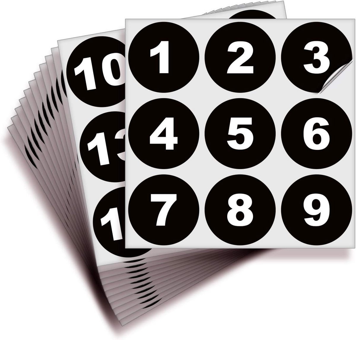 Zelfklevende Vinyl Tickers met Opeenvolgende Nummers 1 t/m 100 - Zwart, 5 cm