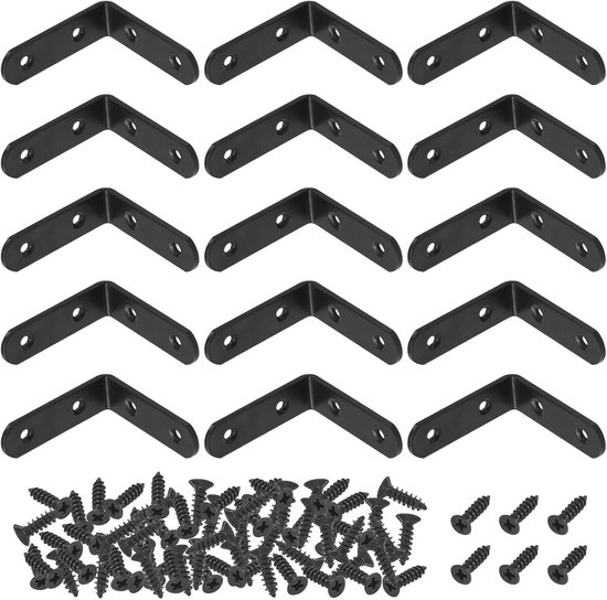 55 Stuks Meubelhoekverbindingen – 24x24 Mm, Verzinkt Staal, Met Witte Kunststof Covers & 240 Schroeven – 90° Hoekbeugels