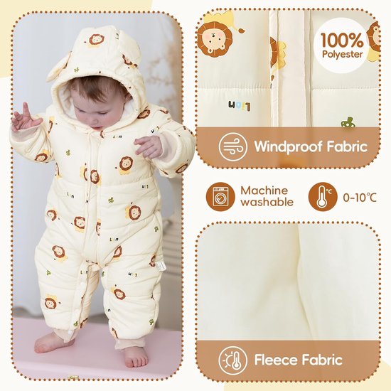Warme Winter Sneeuwpak voor Baby en Peuter met Capuchon van Merkloos — afbeelding 2