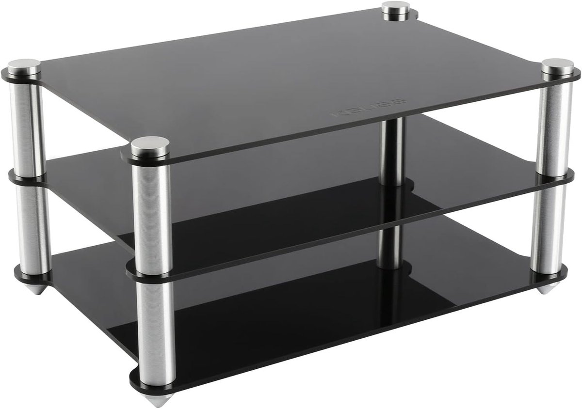 Mini Audio Componenten Rack Zwart Acryl 2-Laags Desktop Standaard voor Hifi Apparatuur