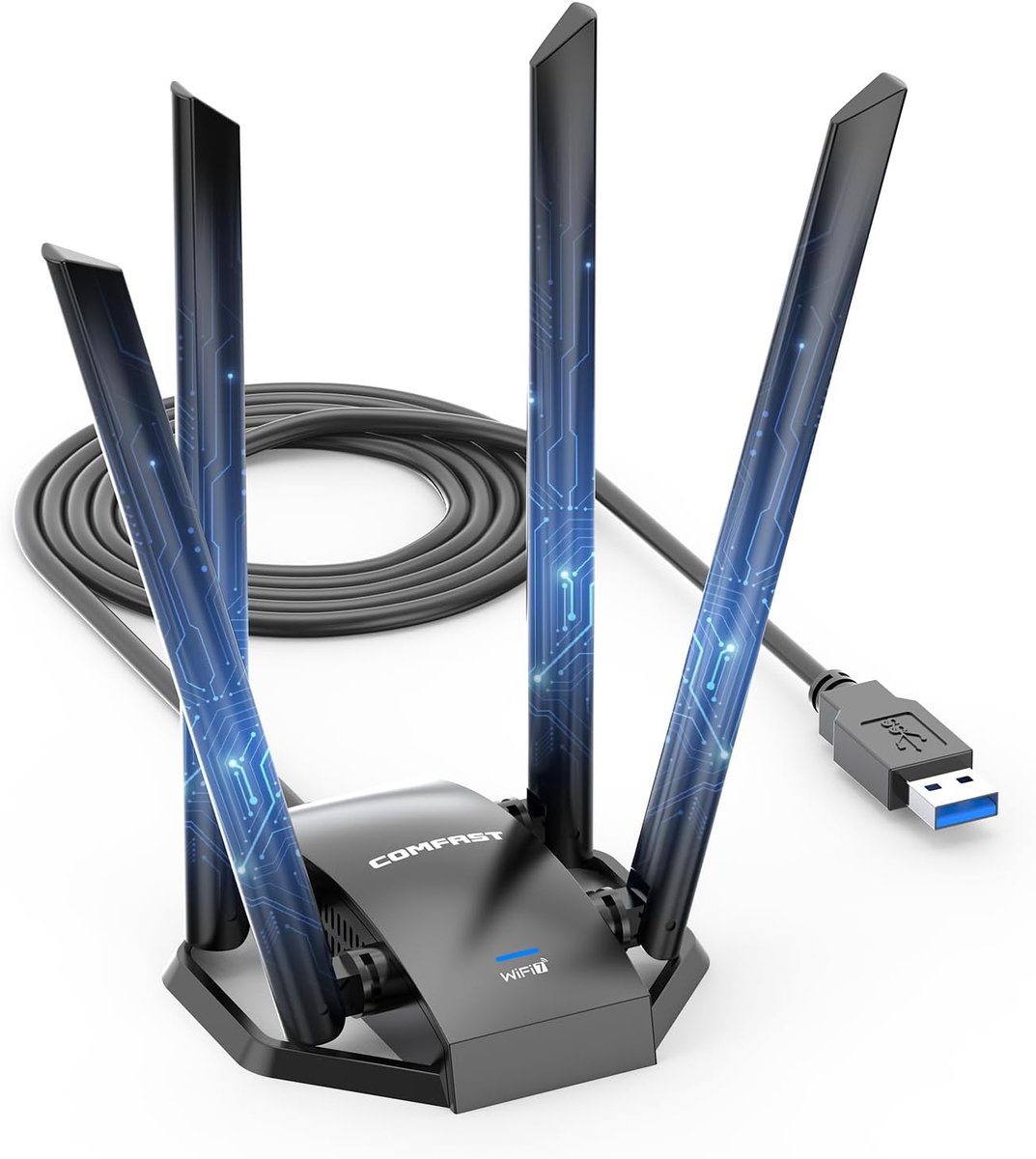 Draadloze WiFi Adapter - USB Netwerkkaart - Snelle Internetverbinding - Dual Band 7 Technologie - 12.6 x 27.5 cm