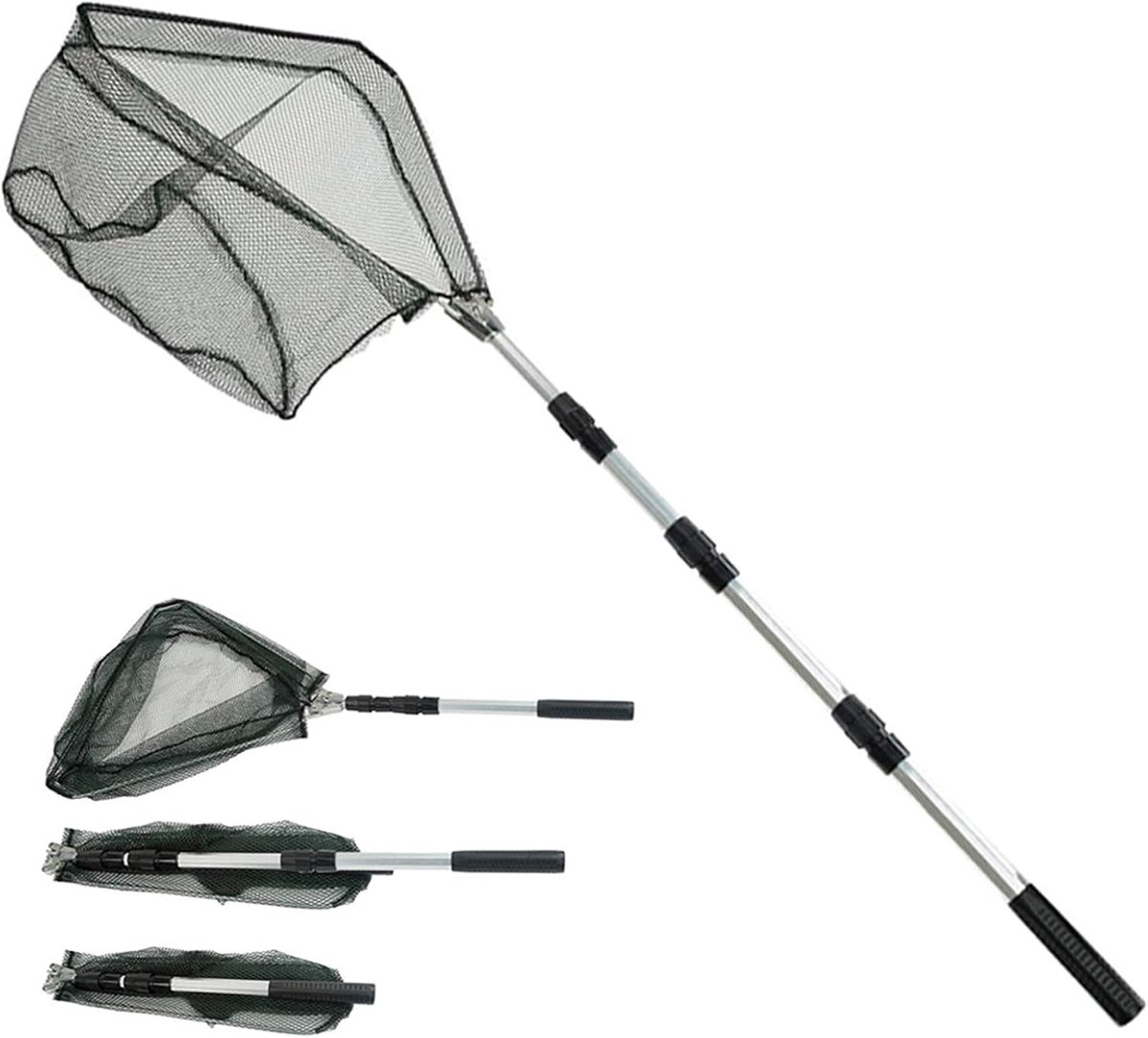 Visnet - Schepnet Vangnet - Vissen Aquarium - Inklapbaar Telescoop - 190 cm - Wit
