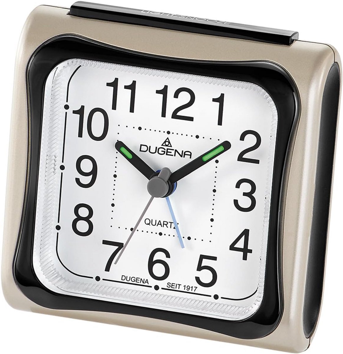 Kwartswekker - Stille Klok - Nachtkastje Gebruik - Sluipende Seconden - 76x77x40mm - Goud