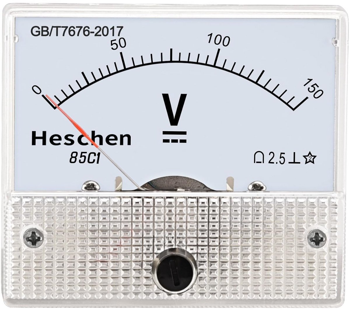 Spanningsmeter Paneel - DC Voltmeter - Elektrische Testen - Nauwkeurigheid Klasse 2.5 - 0-150V - Wit